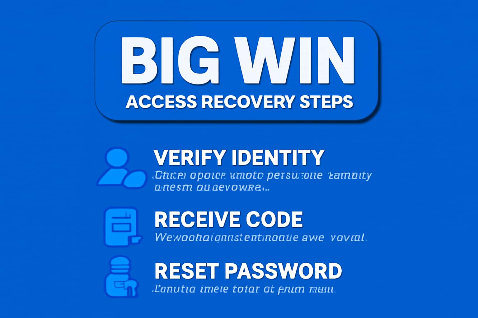 A conceptual illustration showcasing the process of recovering access to Big Win accounts.