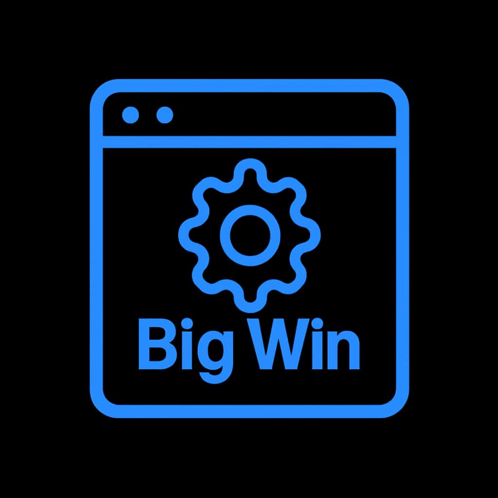 An icon illustrating the Big Win account setup, featuring clean design and professional elements.