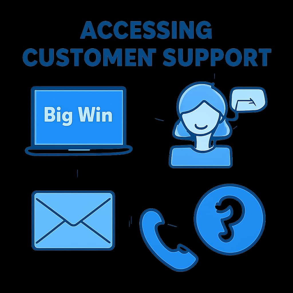 An educational diagram explaining the process of accessing customer support.