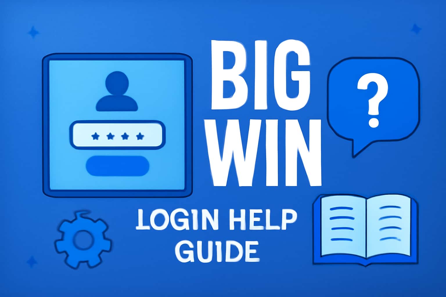 An informative scene illustrating the Big Win Login Help Guide.