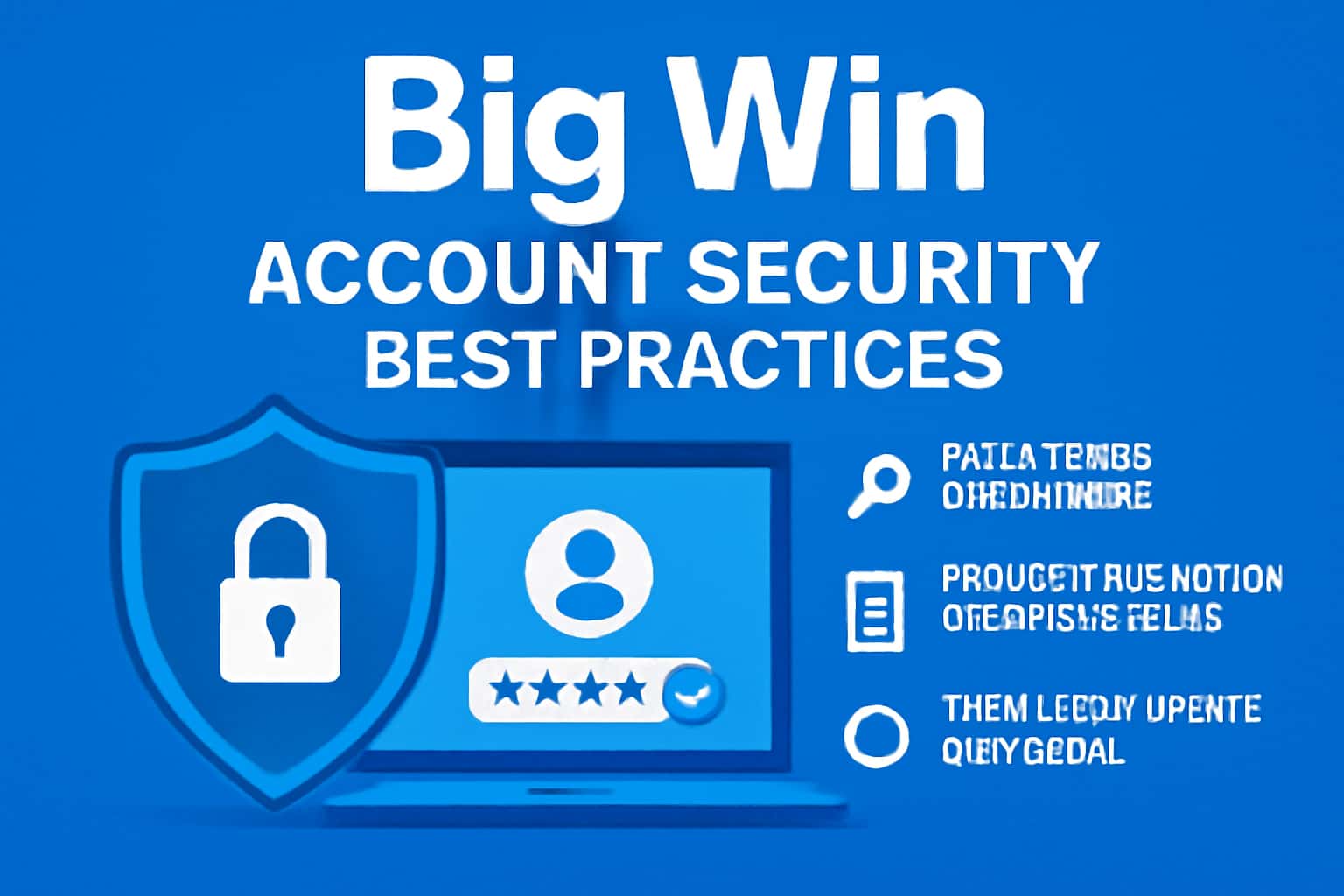 An informative visual representation showcasing Big Win Account Security Best Practices.