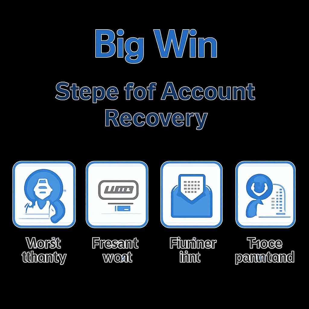 Illustration depicting the steps for Big Win account recovery.