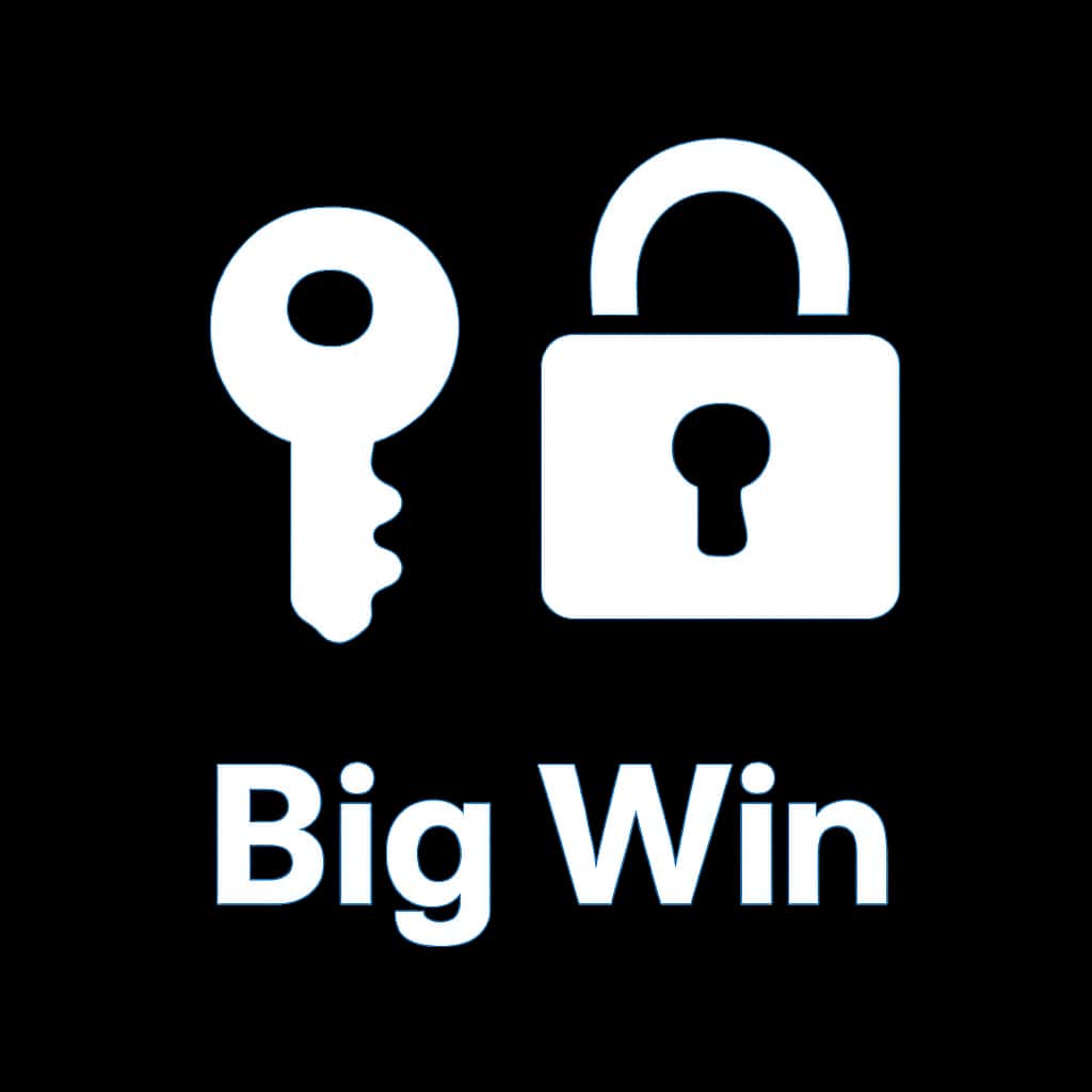 A badge representing access resolution for Big Win.