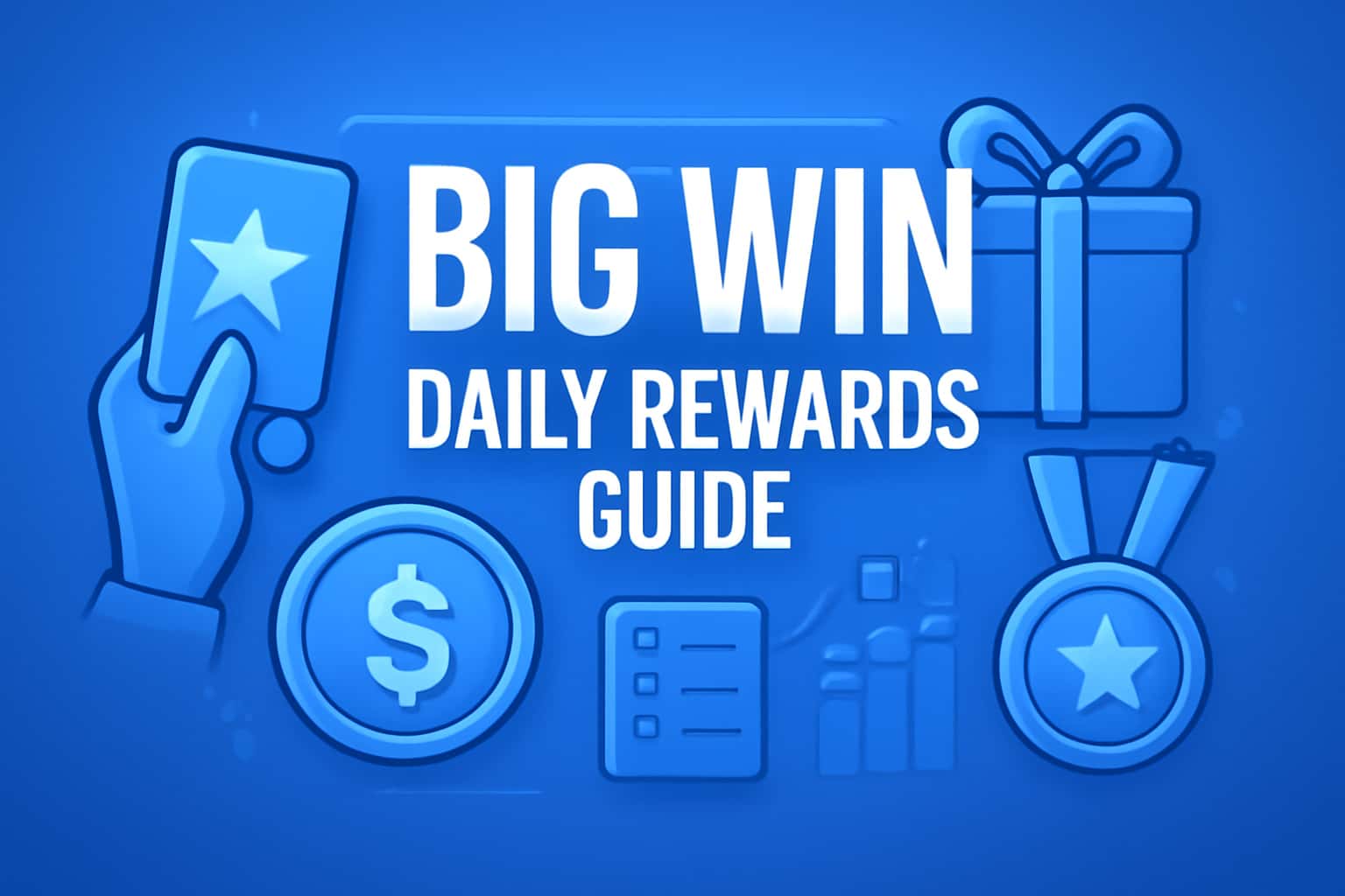A visually engaging representation of the Big Win Daily Rewards Guide, highlighting essential information with blue accents.